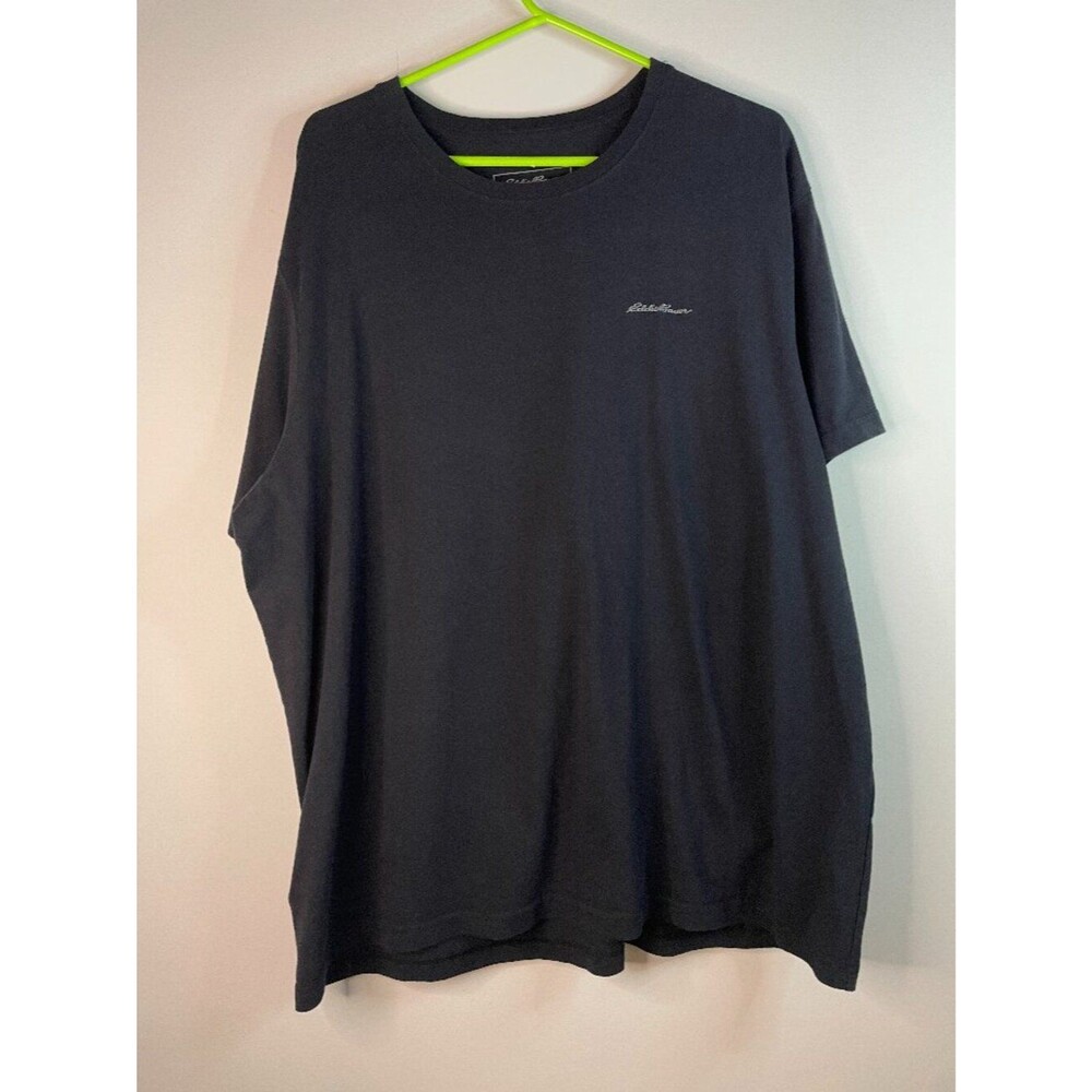Eddie Bauer Embroidered Logo Black Classic Short Sleeve Shirt Men's Size XXL